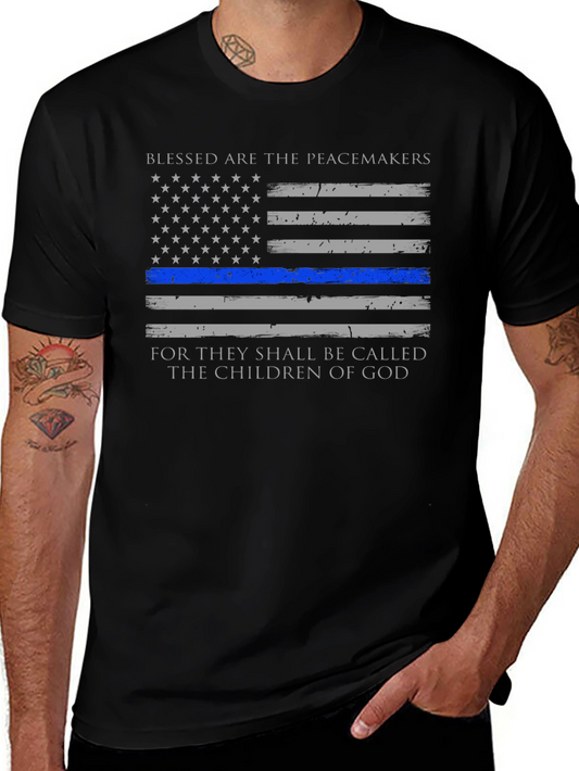Blessed are the Peacemakers Thin Blue Line T-Shirt