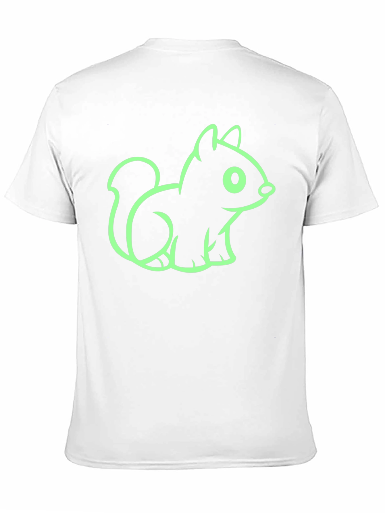 Cute Squirrel Graphic Tee - Black Cotton T-Shirt