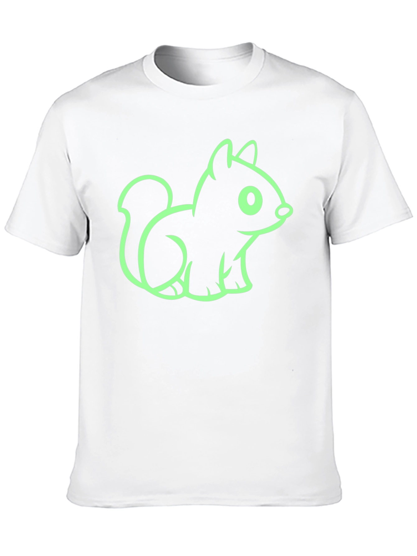 Cute Squirrel Graphic Tee - Black Cotton T-Shirt