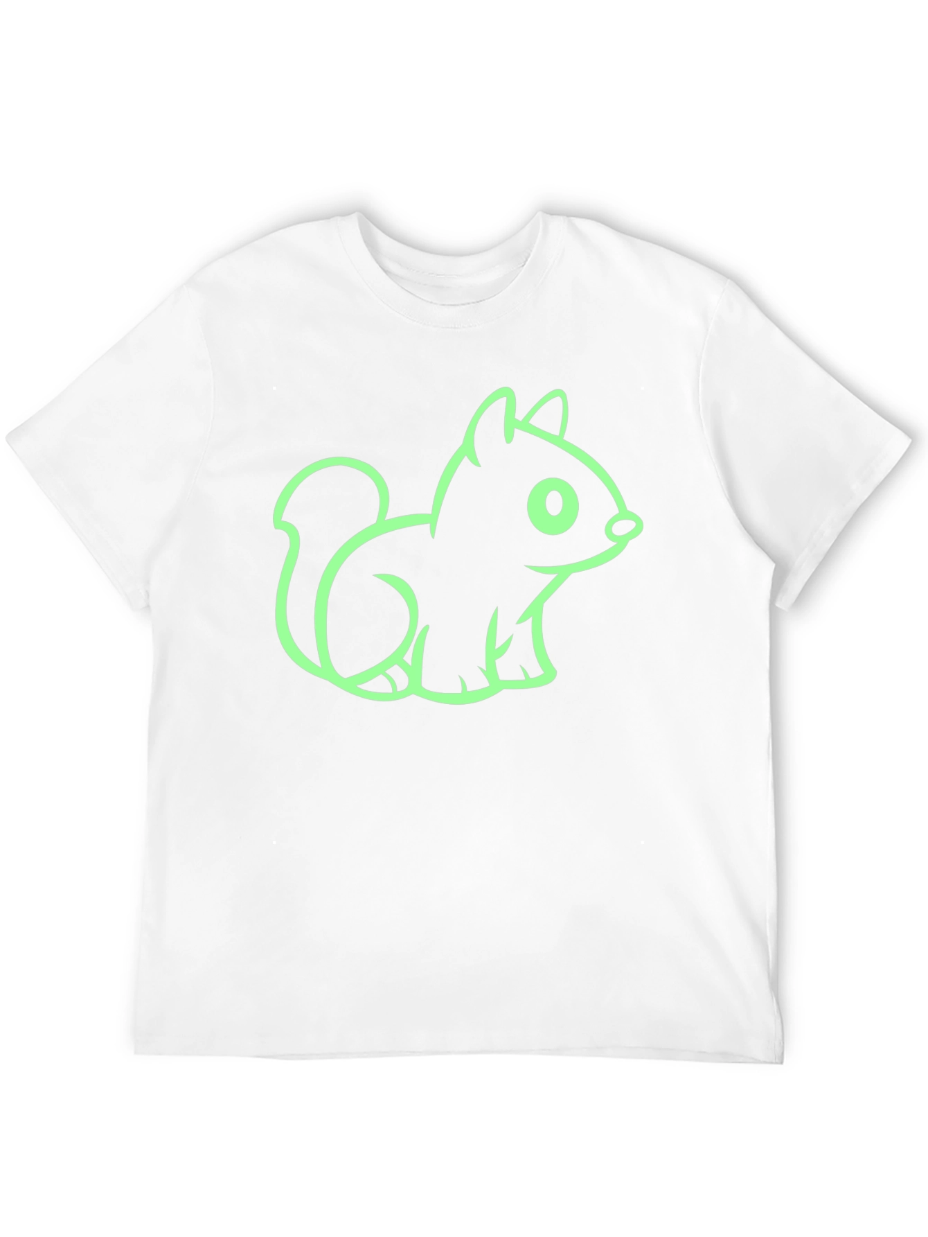 Cute Squirrel Graphic Tee - Black Cotton T-Shirt