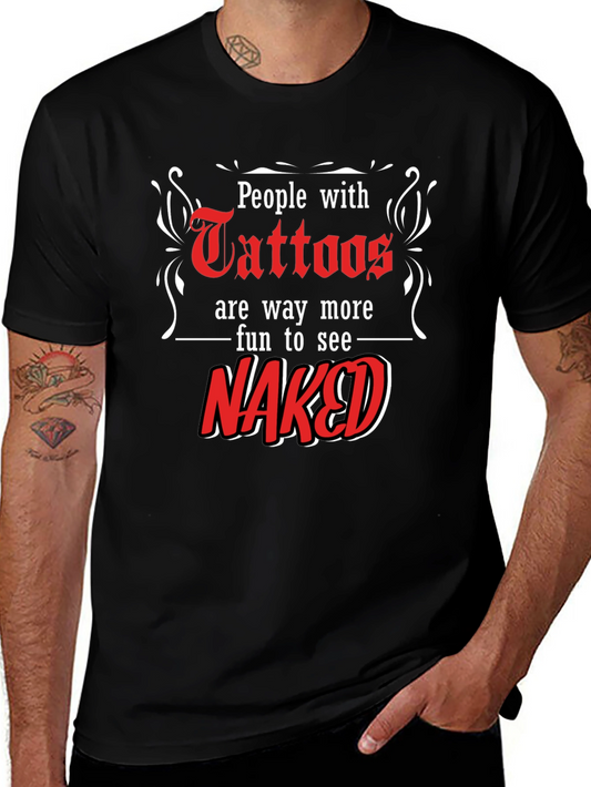 Tattoos Naked Fun Black T-Shirt
