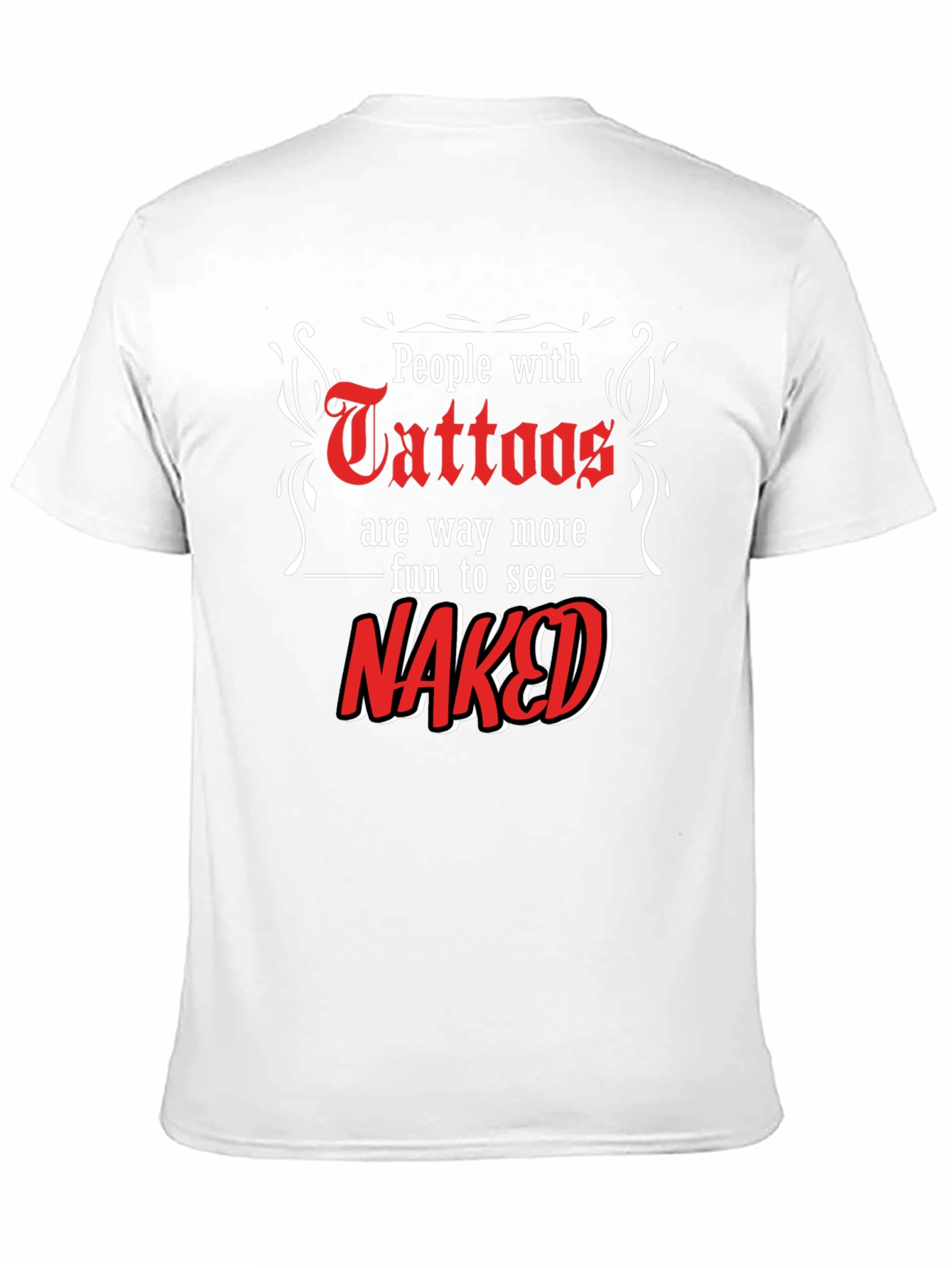 Tattoos Naked Fun Black T-Shirt
