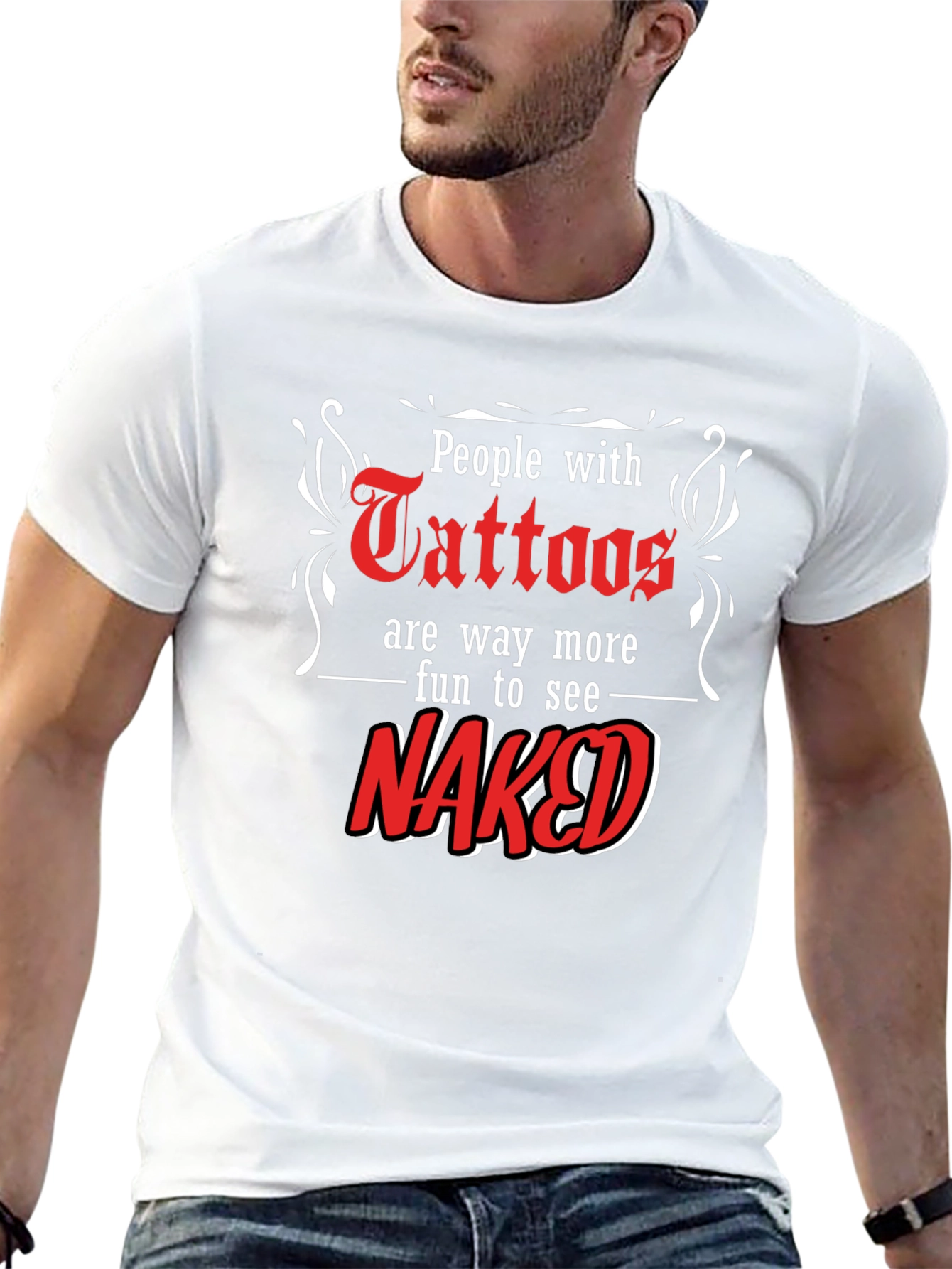 Tattoos Naked Fun Black T-Shirt