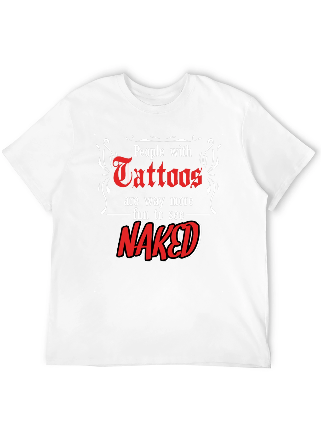 Tattoos Naked Fun Black T-Shirt