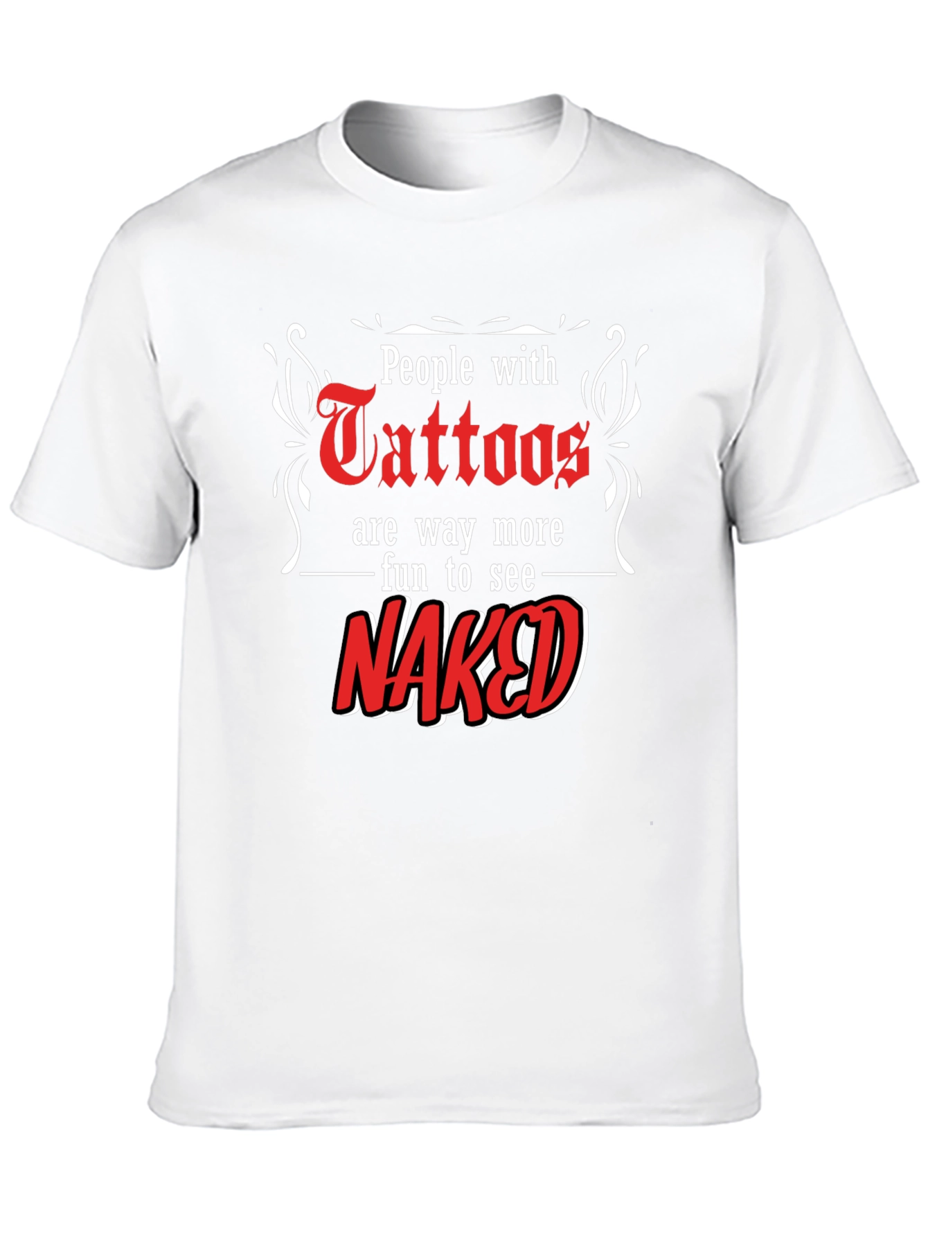 Tattoos Naked Fun Black T-Shirt