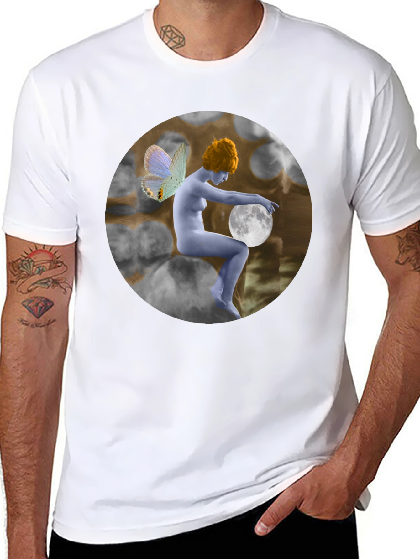 Moon Fairy Graphic Tee - Unisex Black Cotton T-Shirt