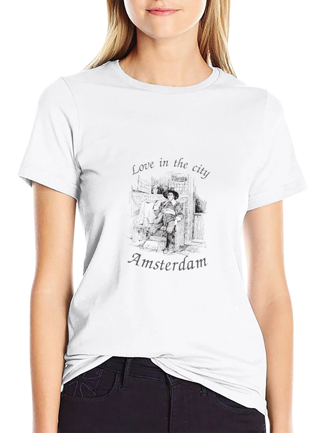 Love in the City Amsterdam Black T-Shirt