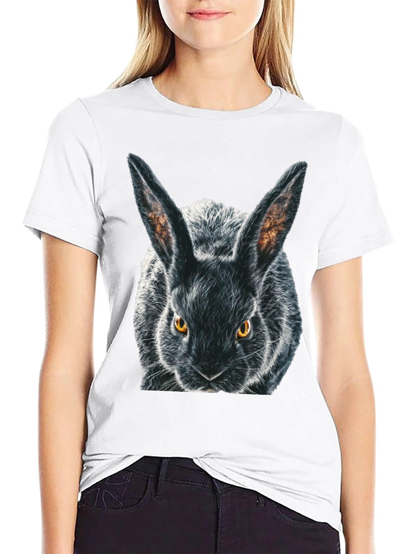 Black Rabbit Graphic T-Shirt - Mens Crew Neck