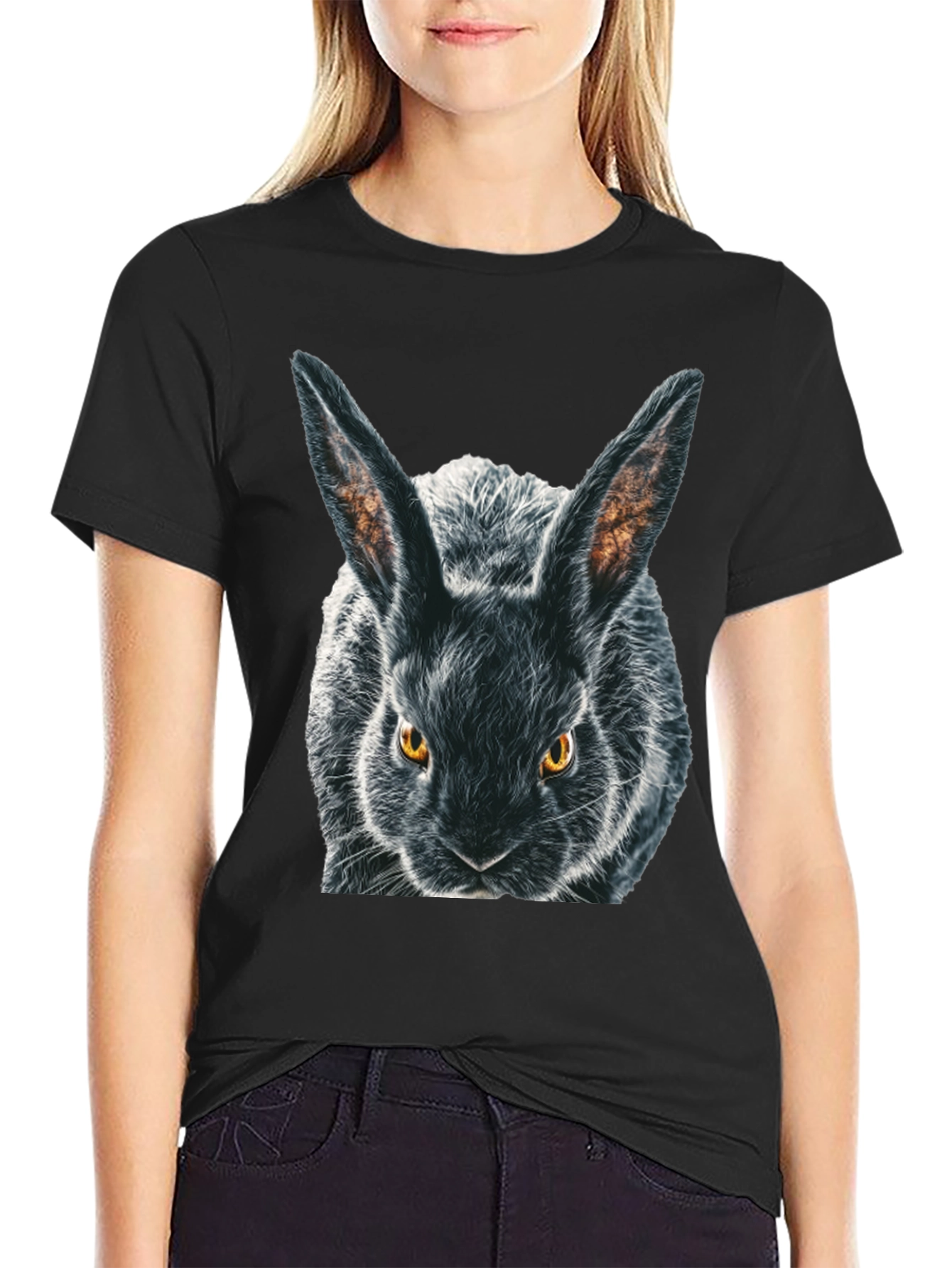 Black Rabbit Graphic T-Shirt - Mens Crew Neck