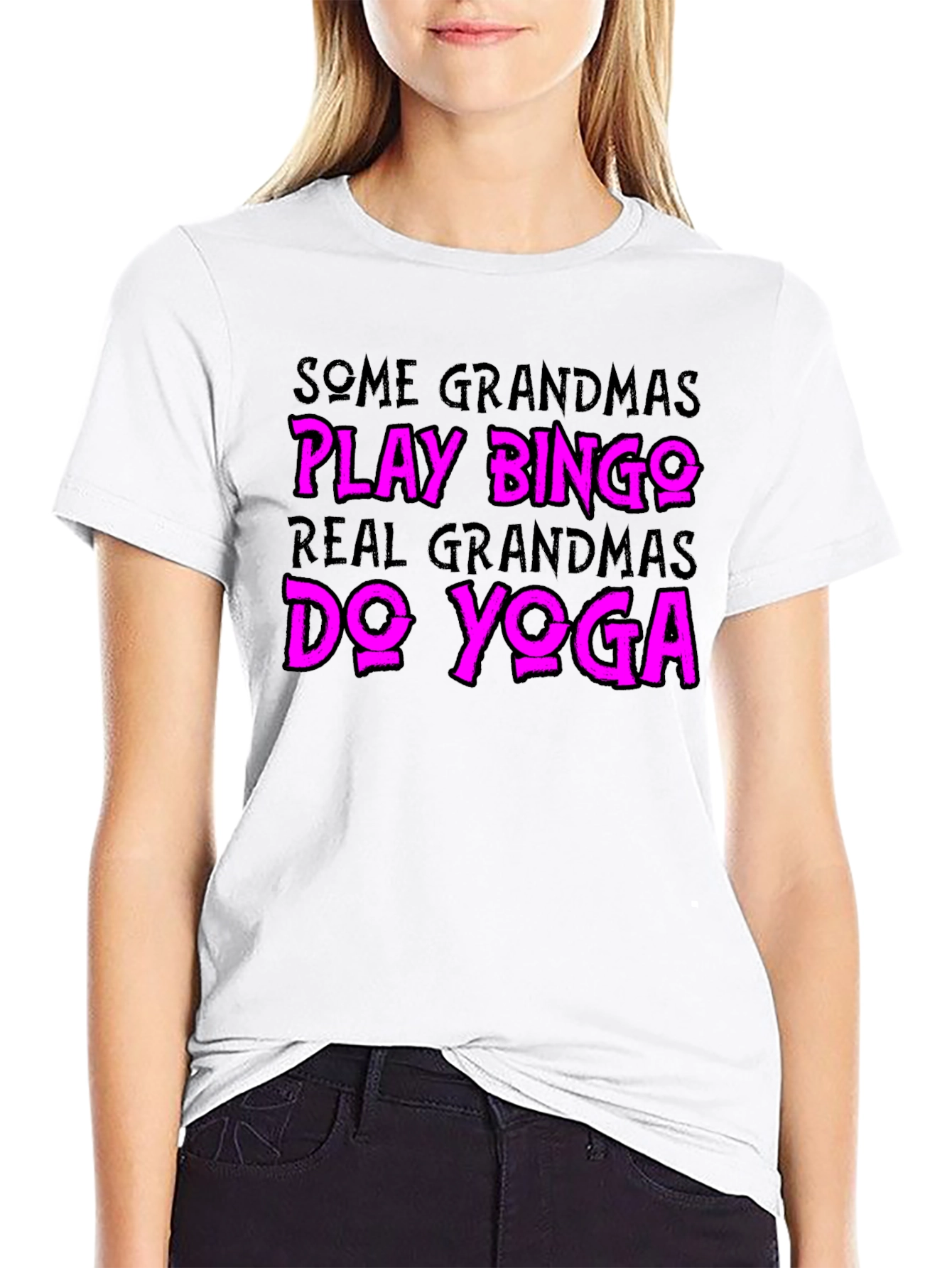 Funny Grandmas Do Yoga Graphic Tee