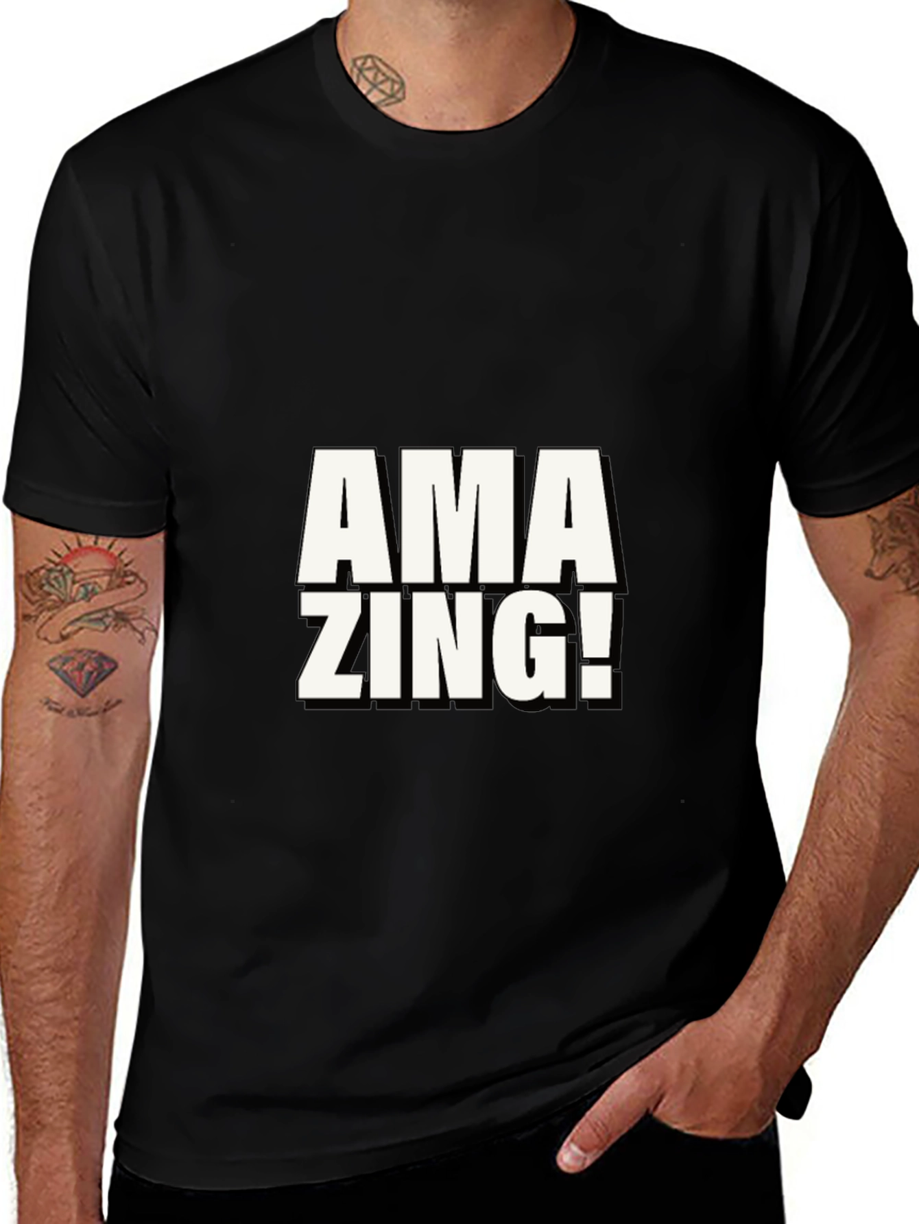Amazing Graphic Print Black T-Shirt