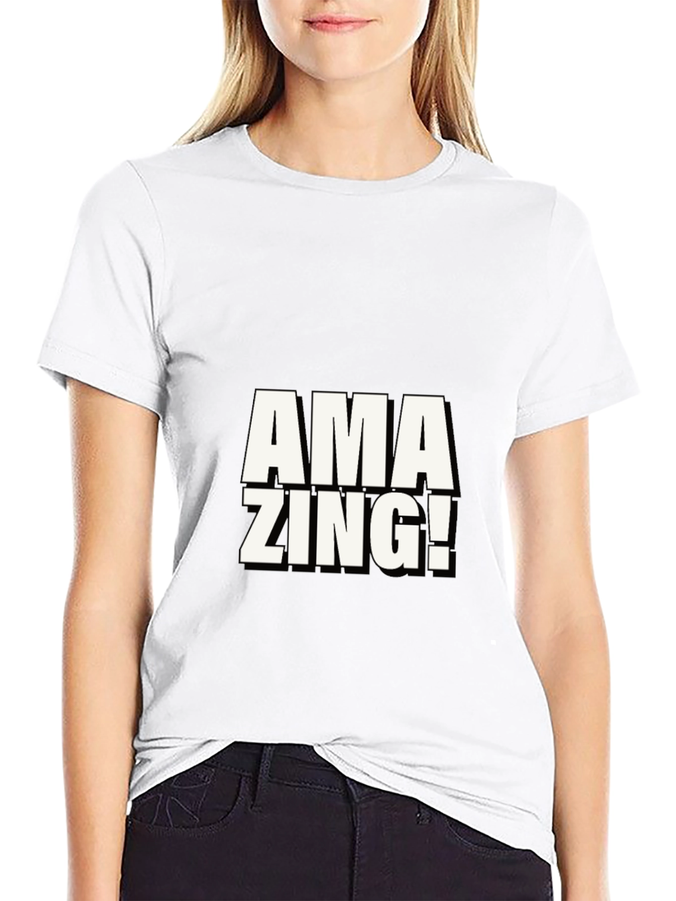 Amazing Graphic Print Black T-Shirt