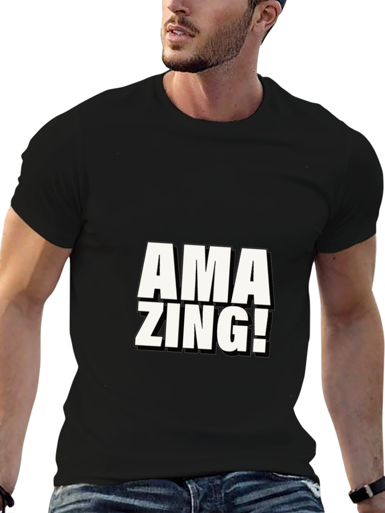 Amazing Graphic Print Black T-Shirt
