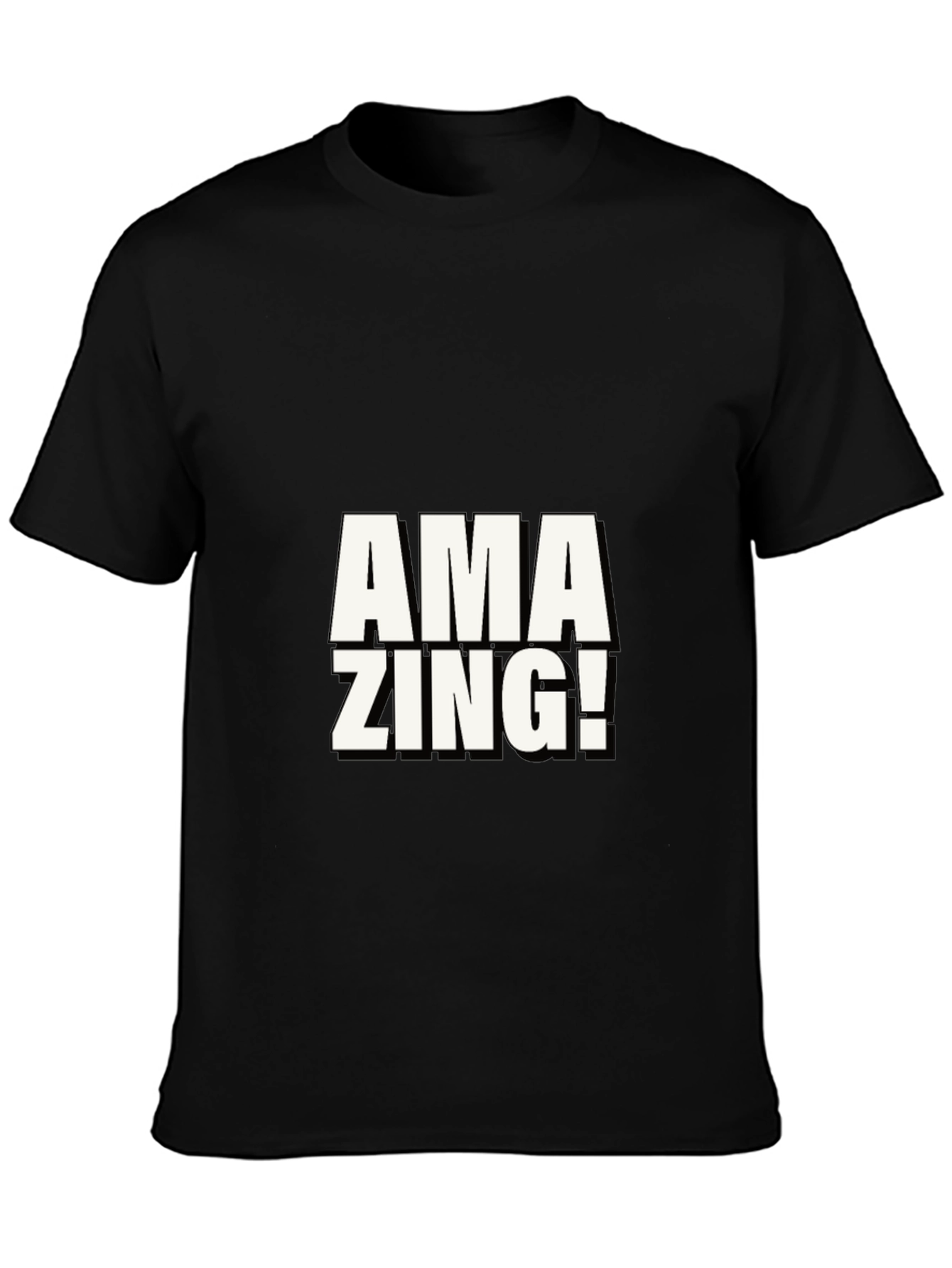 Amazing Graphic Print Black T-Shirt