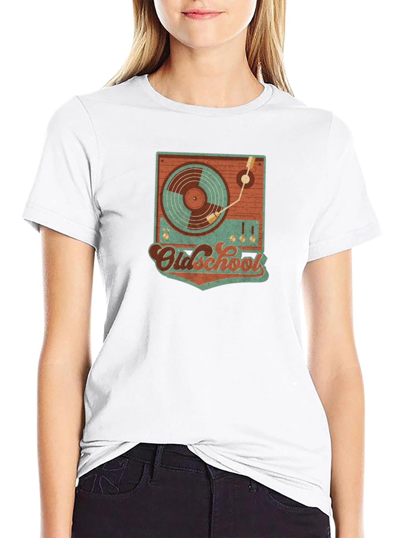 Retro Oldschool Turntable Graphic T-Shirt