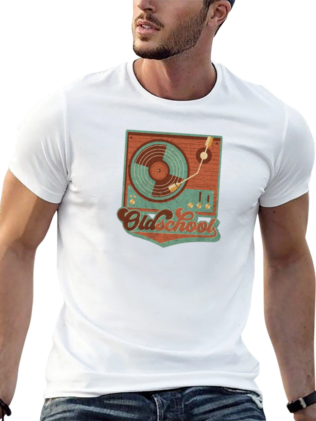 Retro Oldschool Turntable Graphic T-Shirt