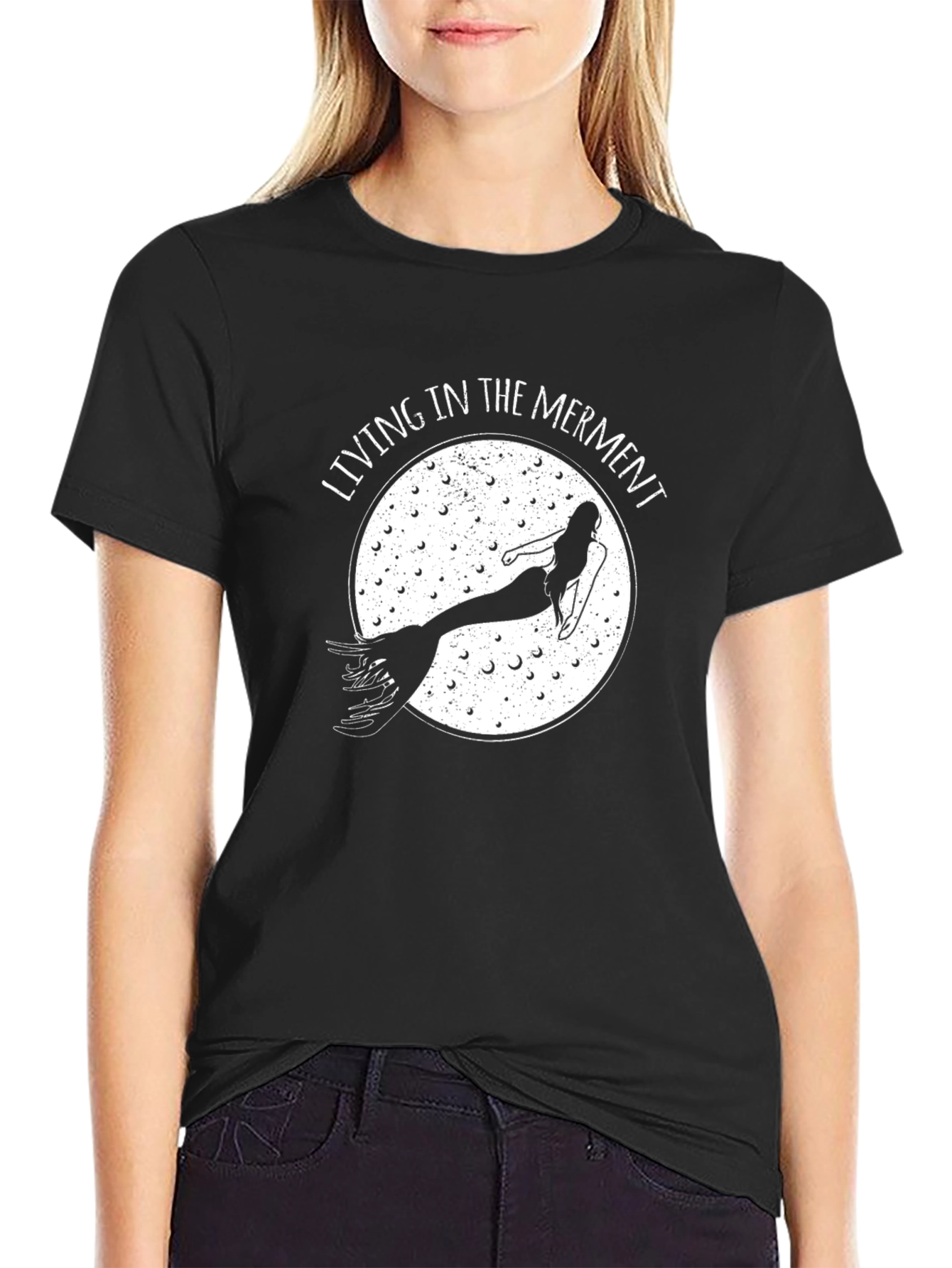 Living in the Merment Black T-Shirt