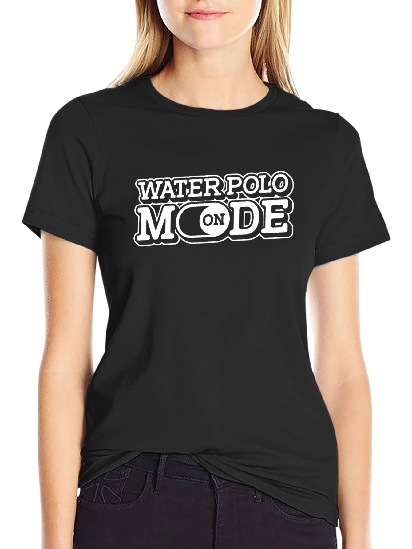 Water Polo Mode On Black T-Shirt
