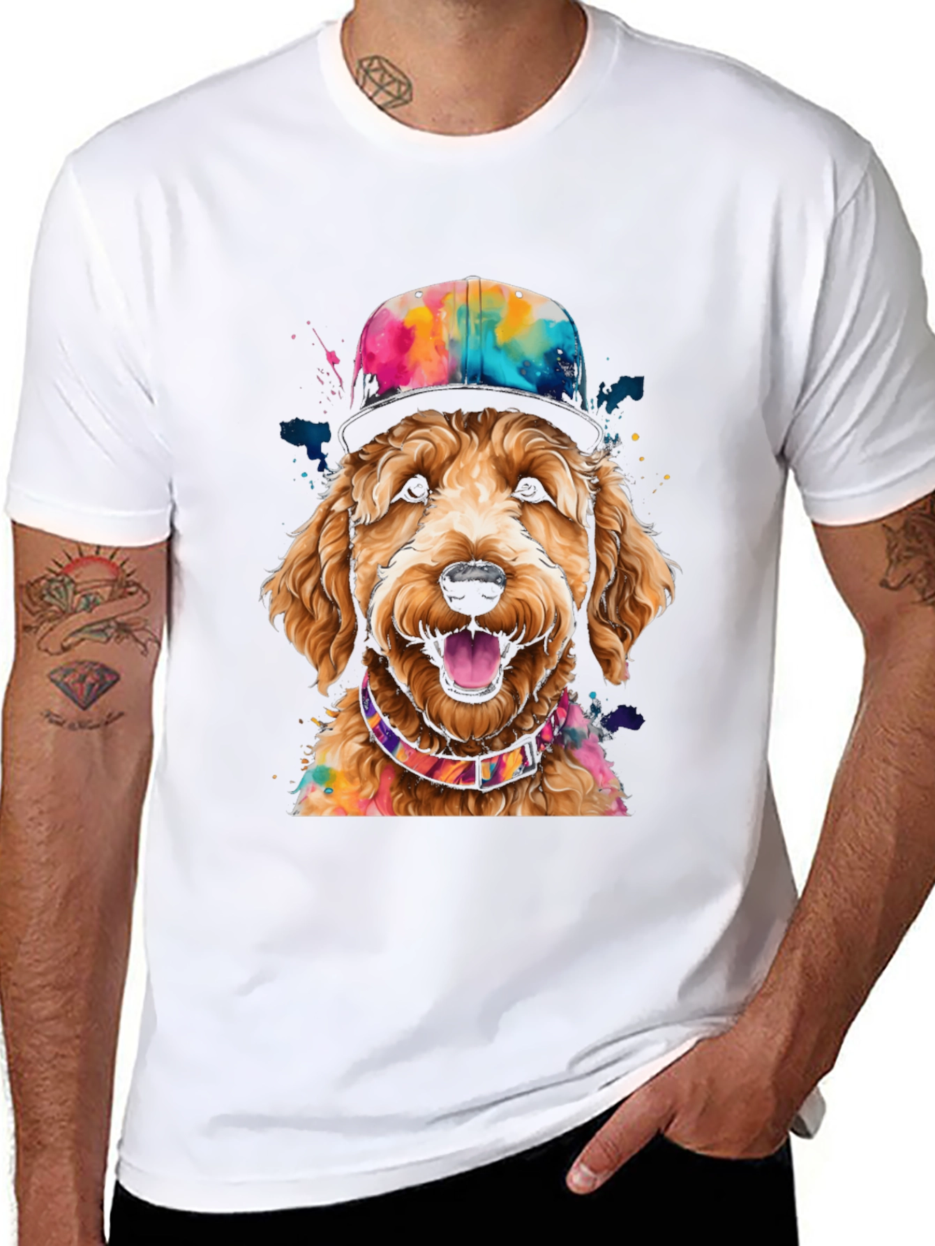 Dog in Hat Graphic Tee
