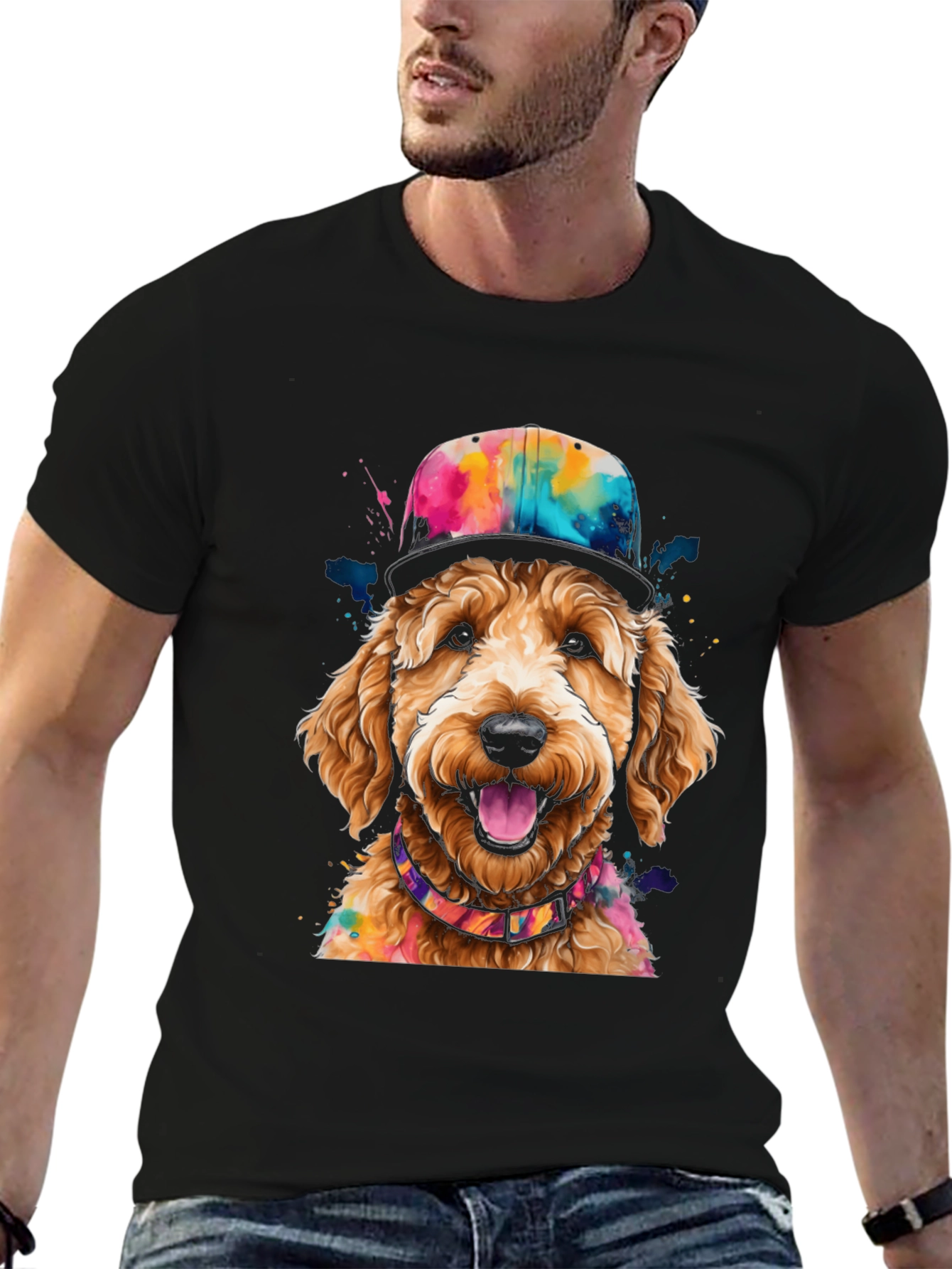 Dog in Hat Graphic Tee