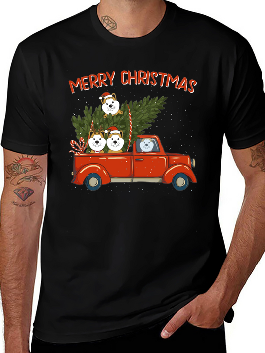 Merry Christmas Dog Truck T-Shirt