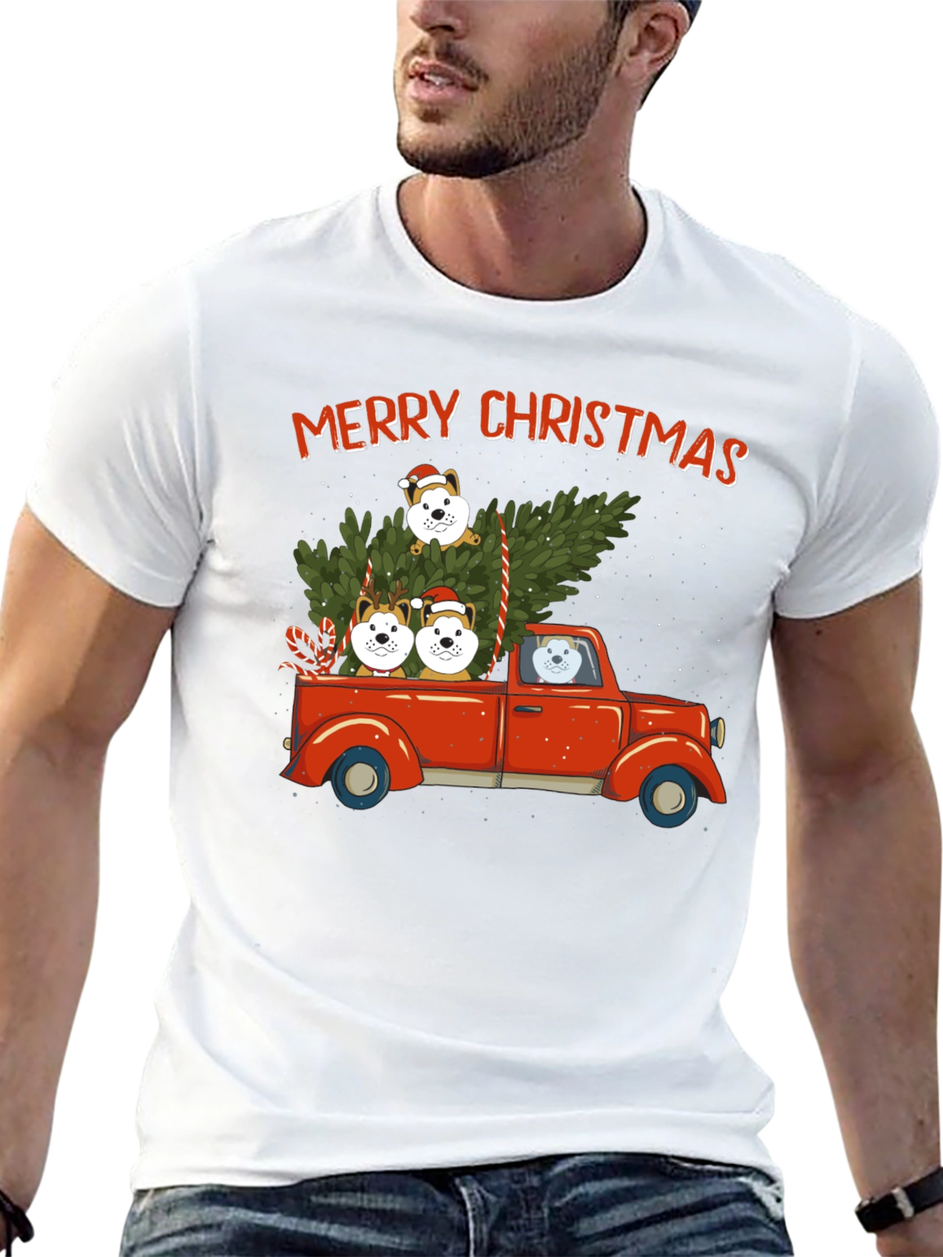 Merry Christmas Dog Truck T-Shirt