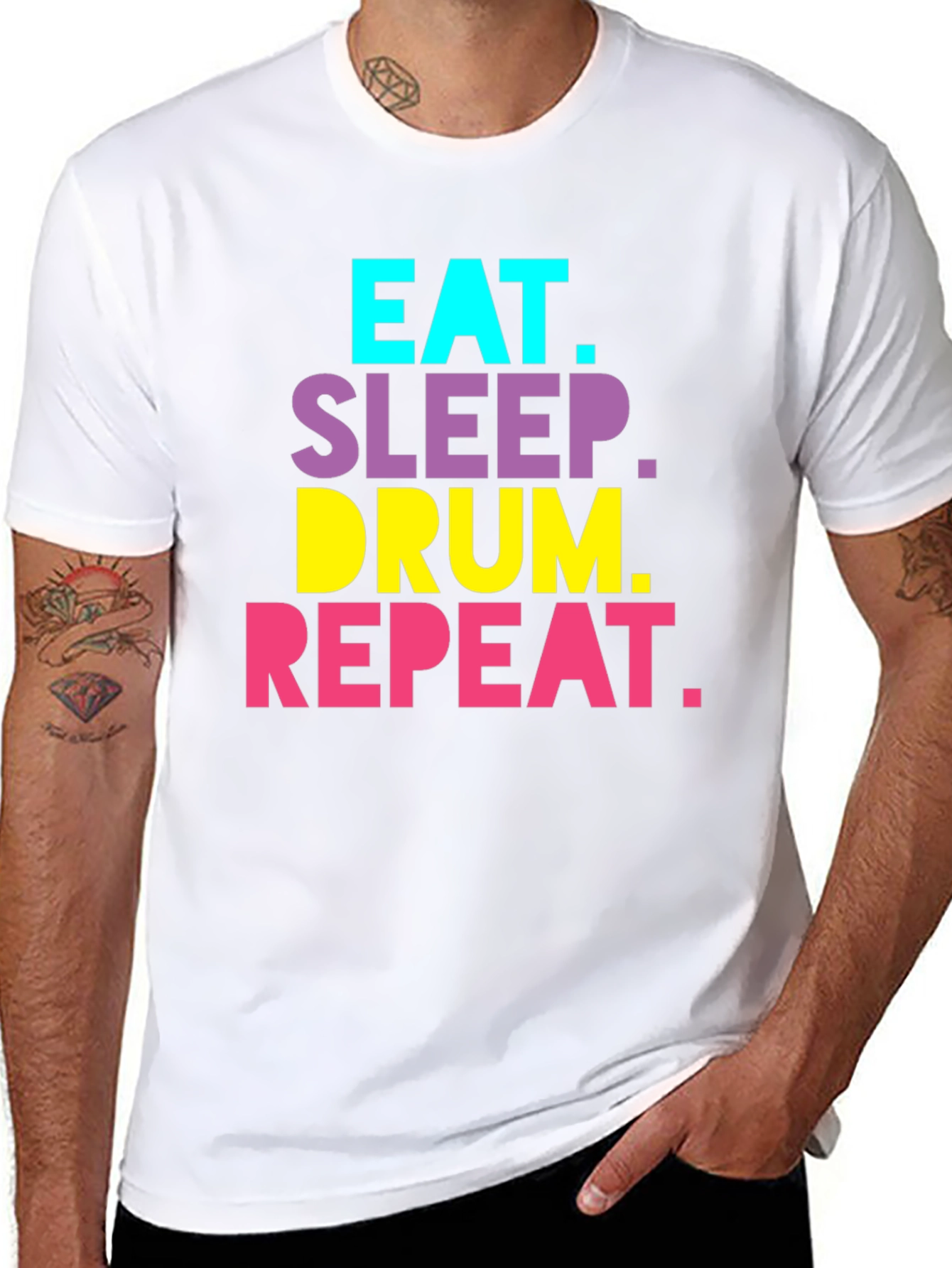 Eat Sleep Drum Repeat Black T-Shirt