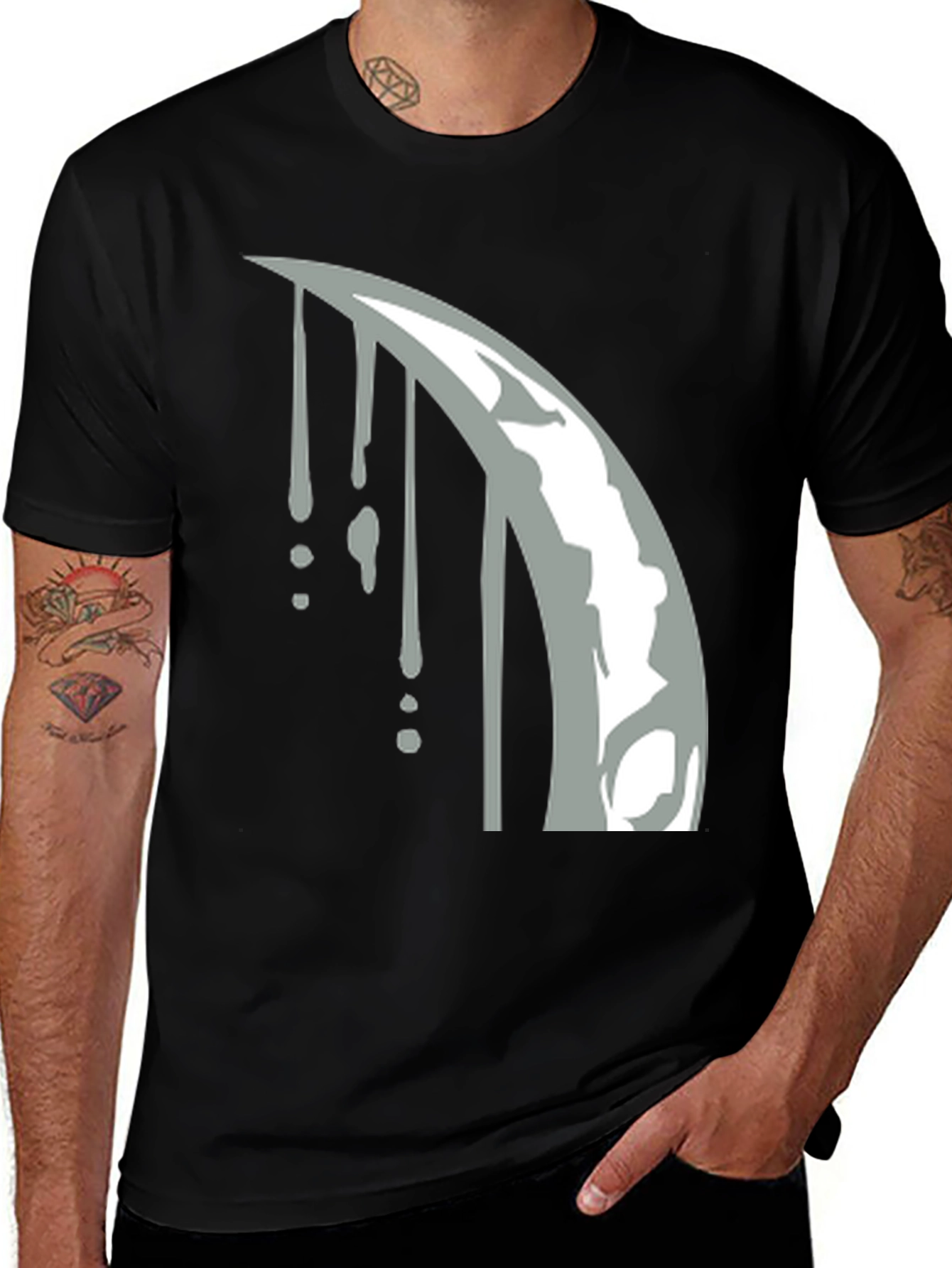 Scythe Drip Graphic Tee - Black Cotton Blend T-Shirt