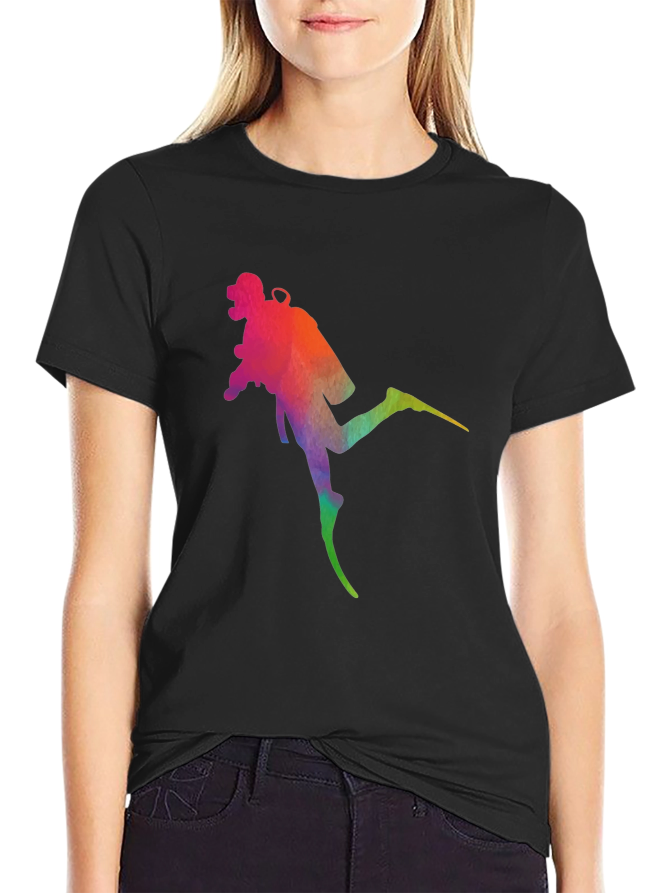 Rainbow Diver Black T-Shirt