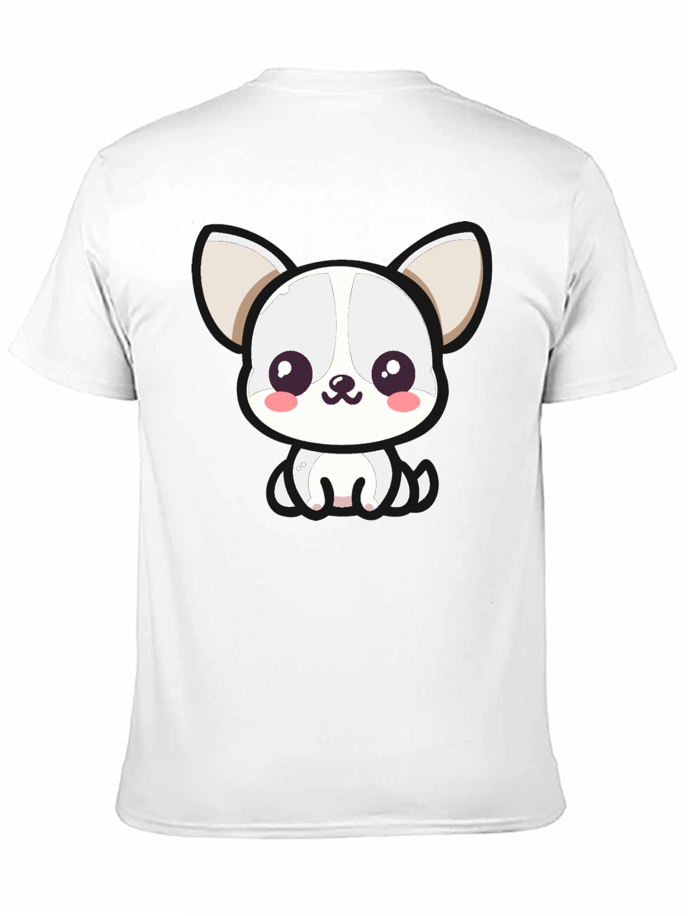 Cute Cartoon Dog Graphic Tee - Black Unisex T-Shirt