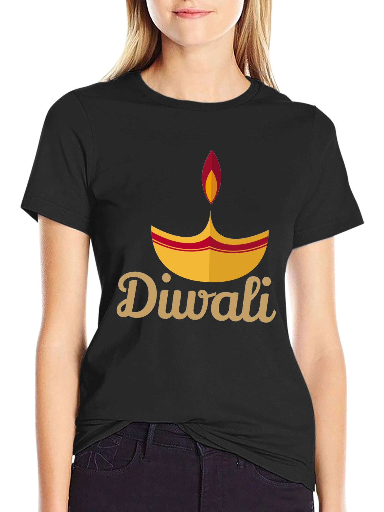 Diwali Festival Graphic Tee - Black