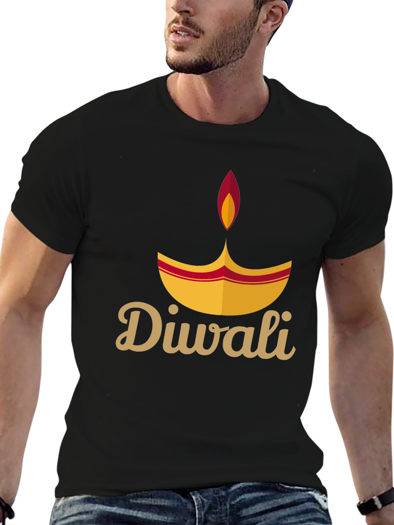 Diwali Festival Graphic Tee - Black