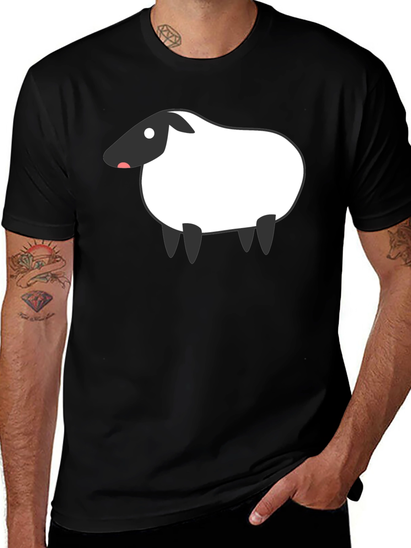 Sheep Graphic Black T-Shirt
