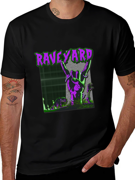 Raveyard Graphic Tee - Rock Hand Zombie T-Shirt
