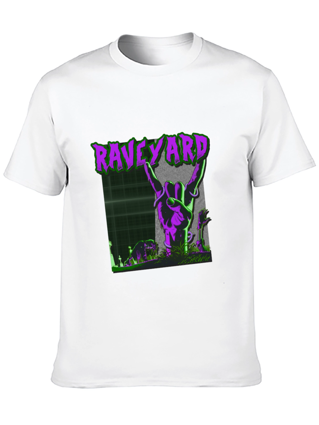 Raveyard Graphic Tee - Rock Hand Zombie T-Shirt