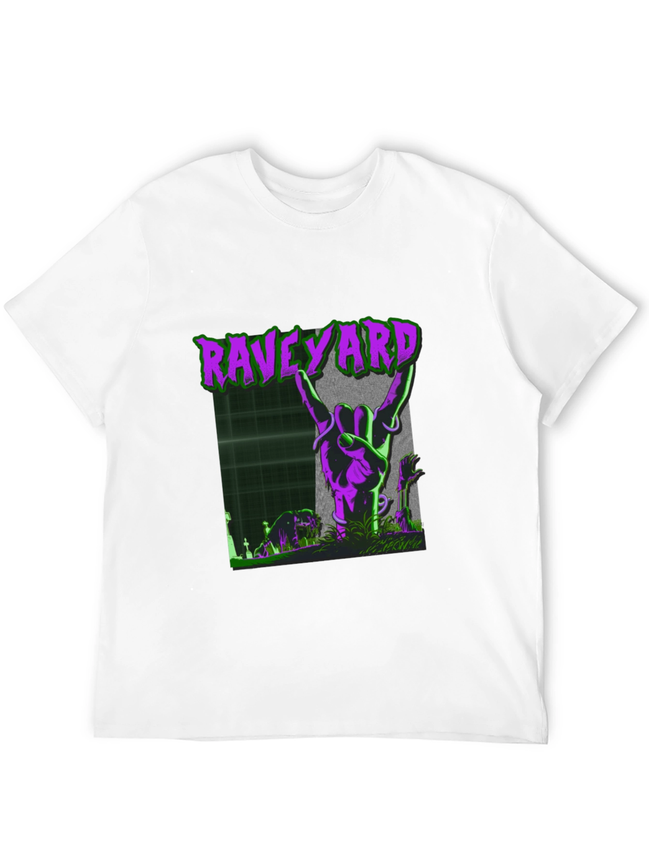 Raveyard Graphic Tee - Rock Hand Zombie T-Shirt