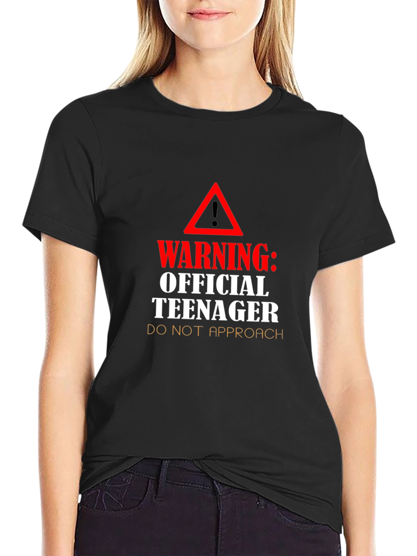 Warning Official Teenager Black T-Shirt