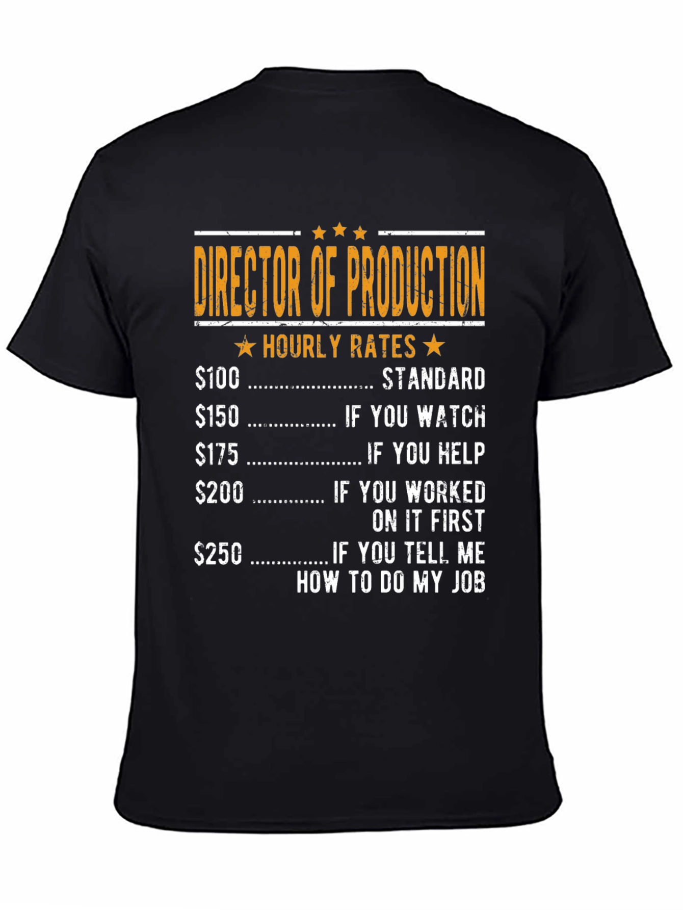 Director of Production Hourly Rates Graphic Tee