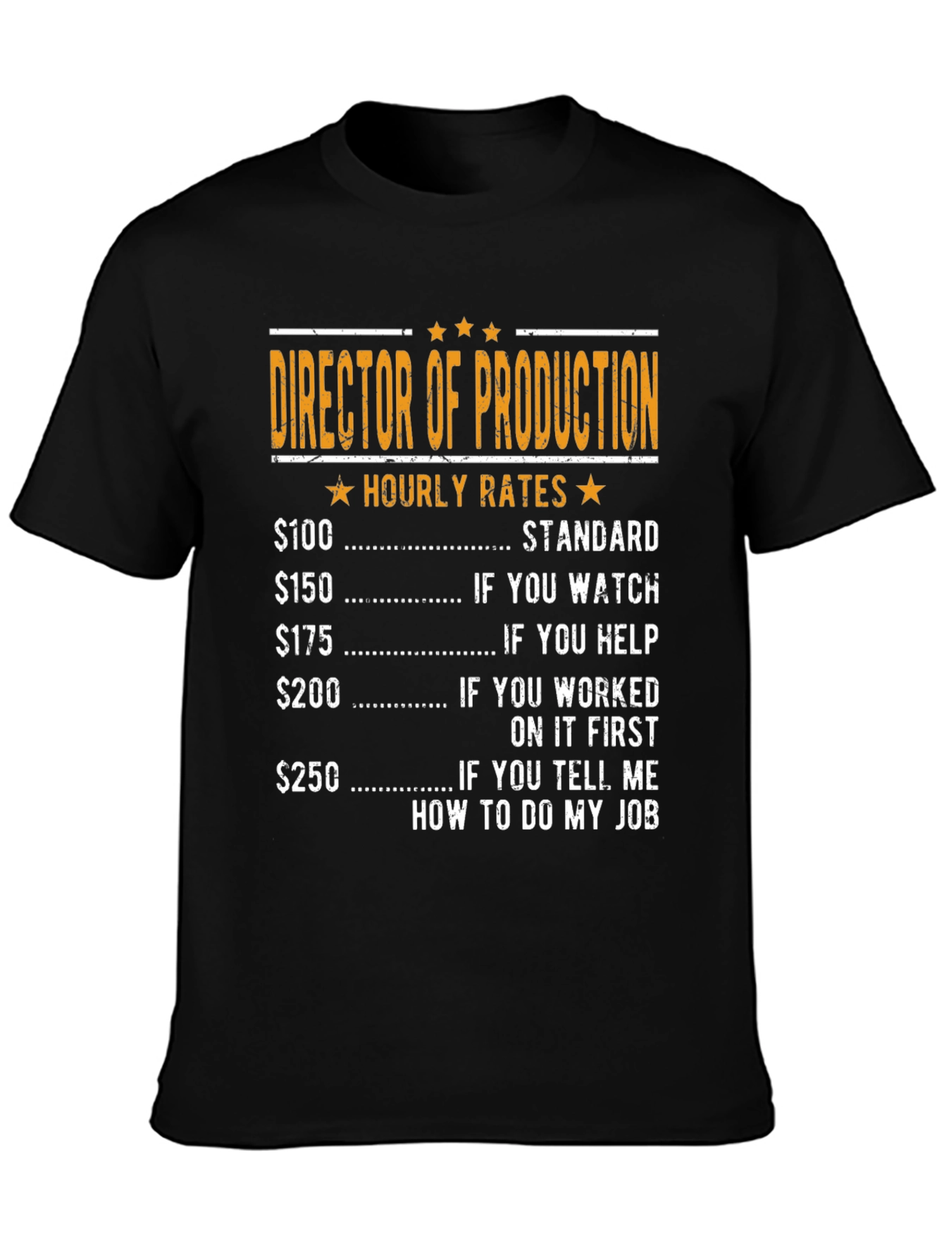 Director of Production Hourly Rates Graphic Tee