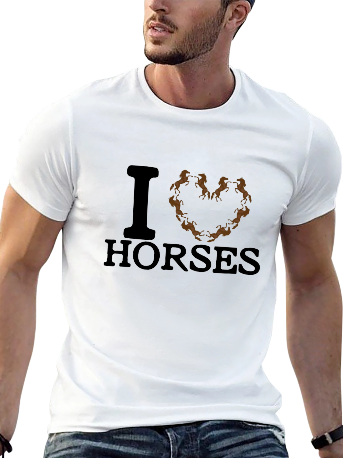 I Heart Horses Graphic Tee - Black