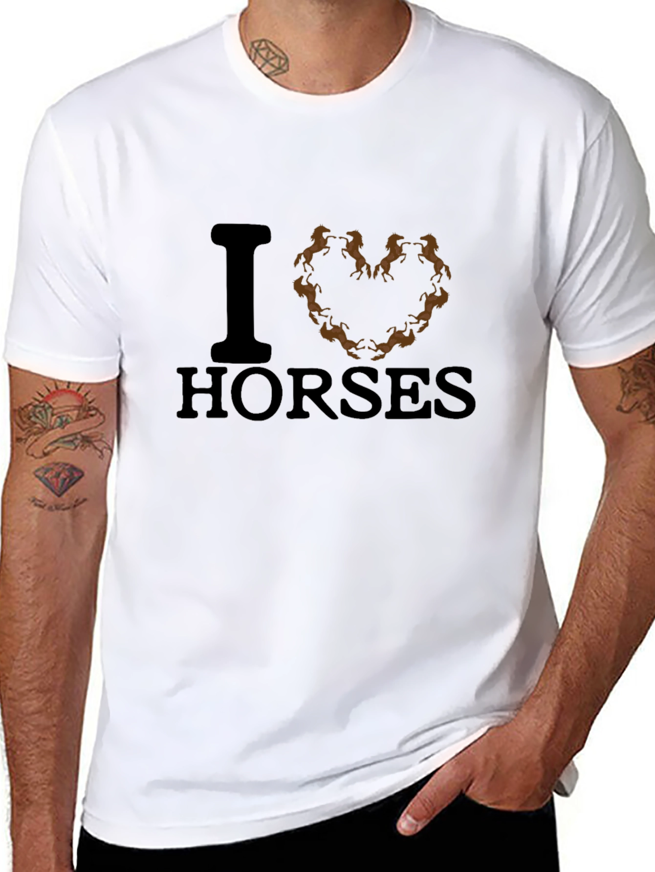 I Heart Horses Graphic Tee - Black