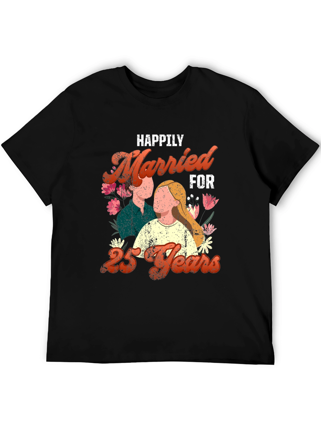 Happily Married for 25 Years Anniversary T-Shirt