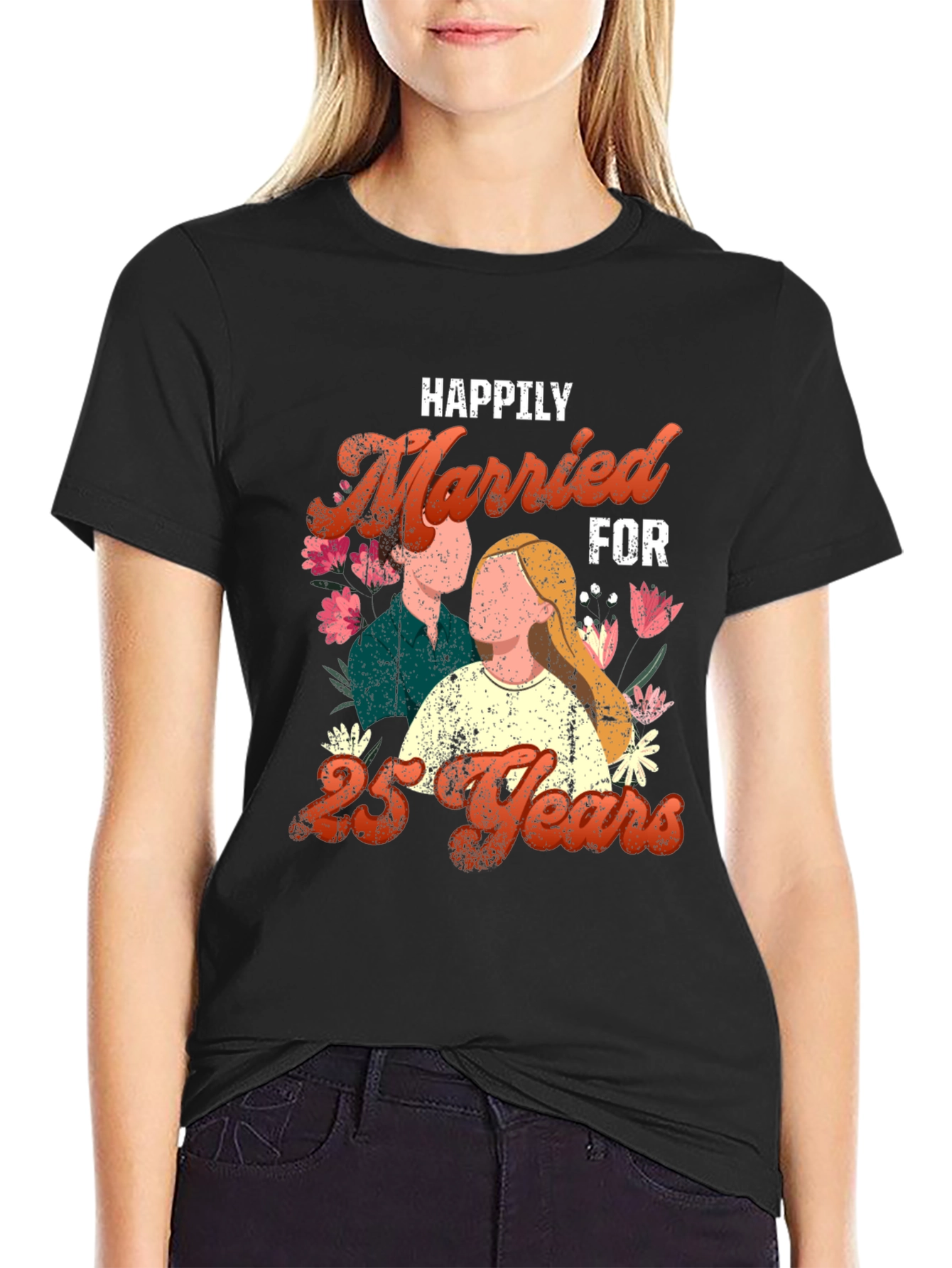 Happily Married for 25 Years Anniversary T-Shirt