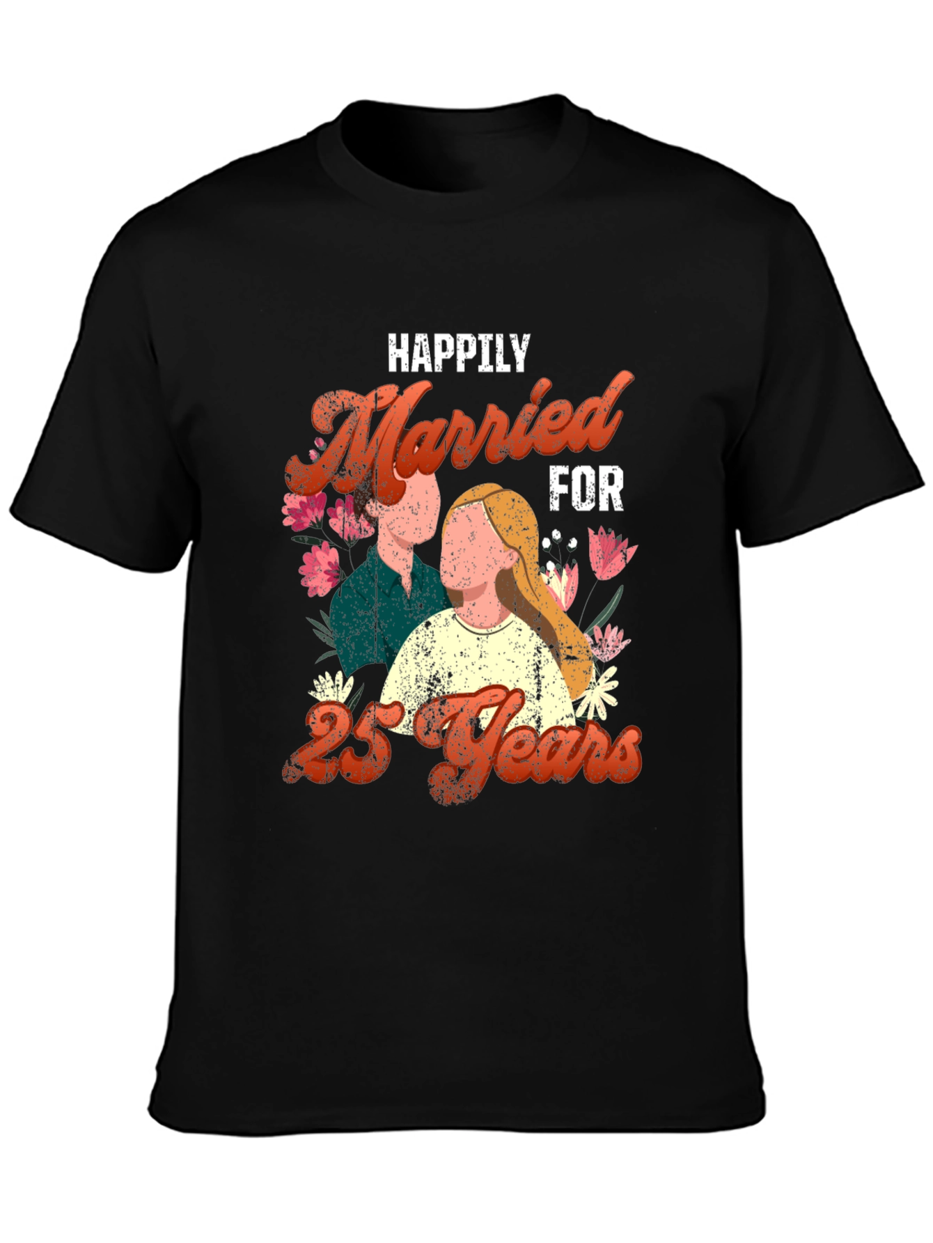 Happily Married for 25 Years Anniversary T-Shirt