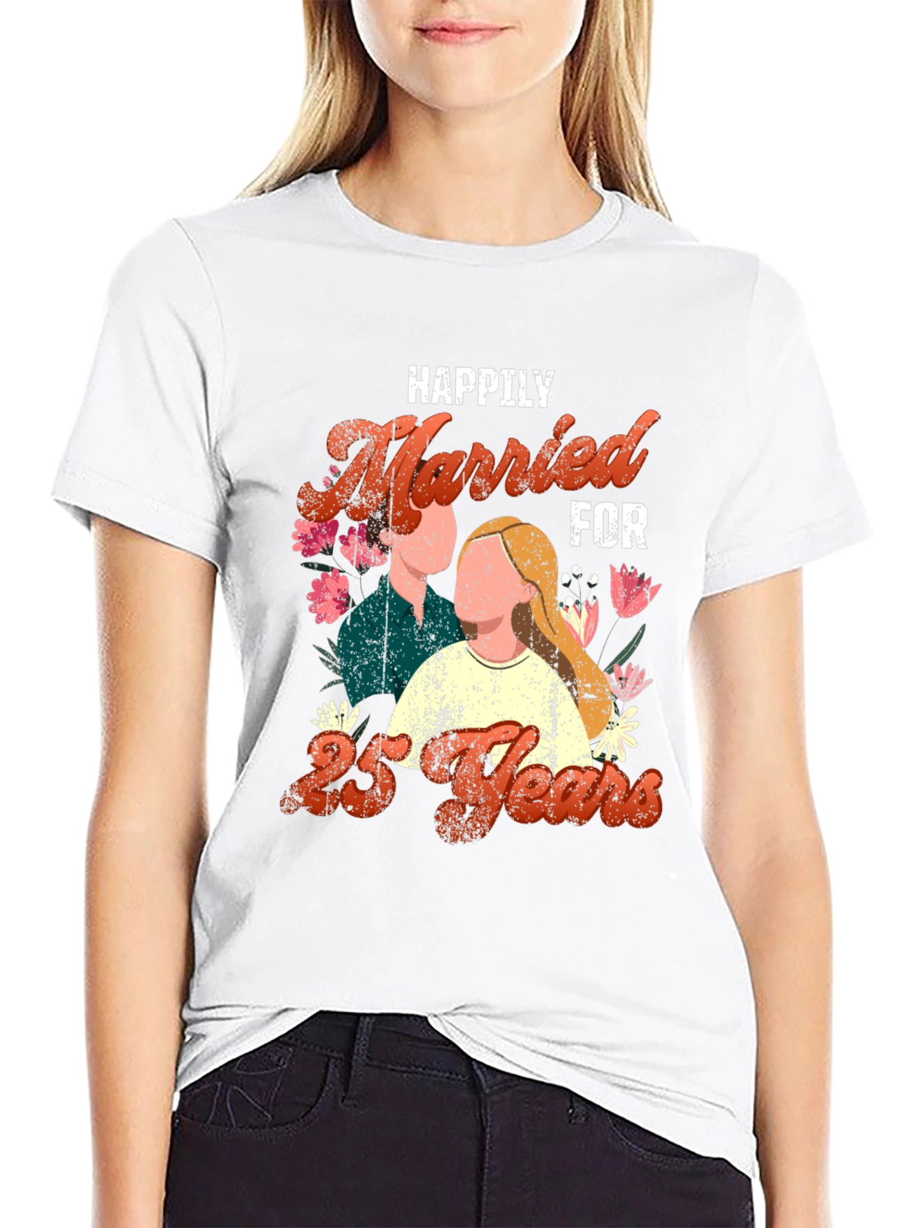 Happily Married for 25 Years Anniversary T-Shirt