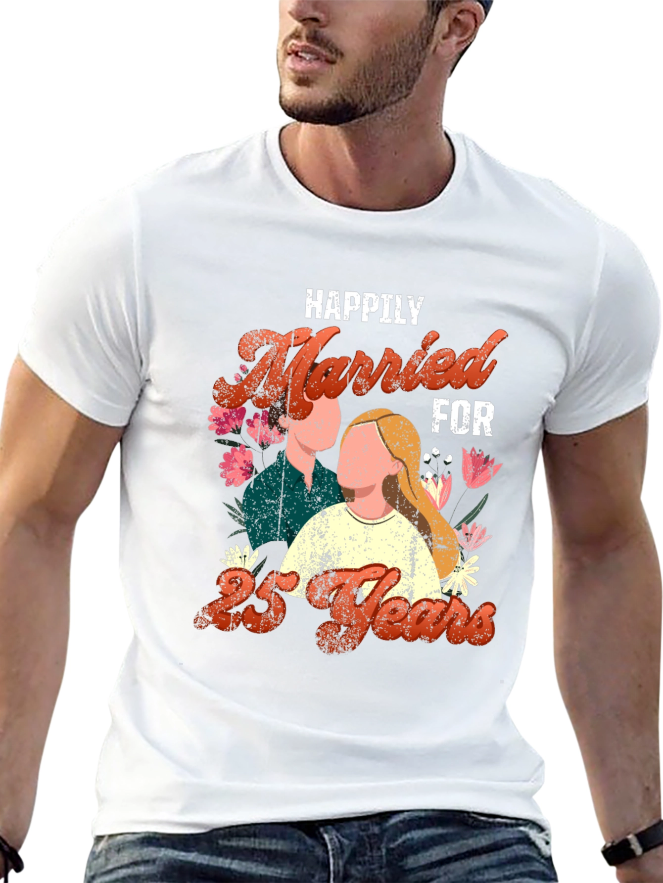 Happily Married for 25 Years Anniversary T-Shirt