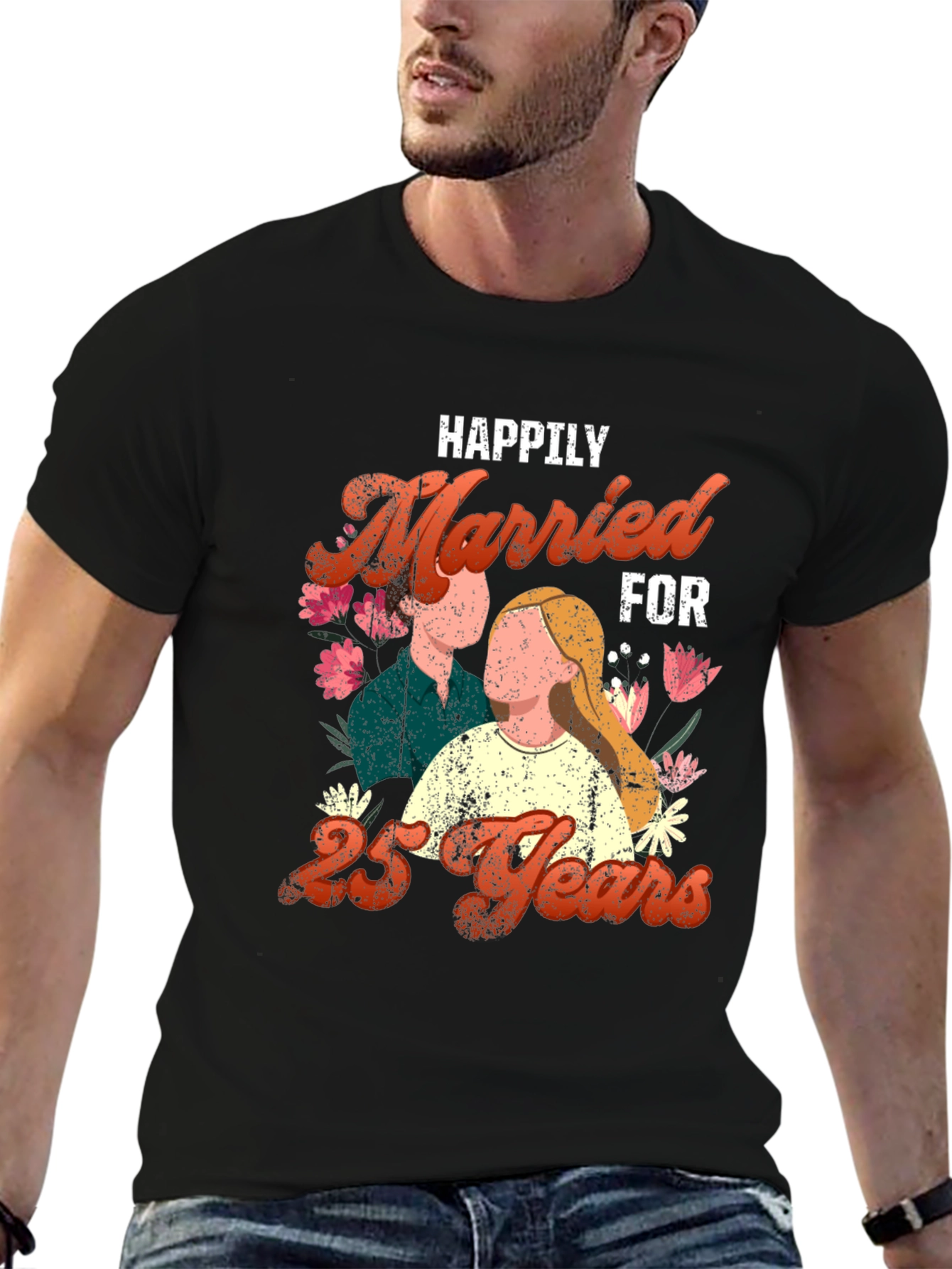 Happily Married for 25 Years Anniversary T-Shirt