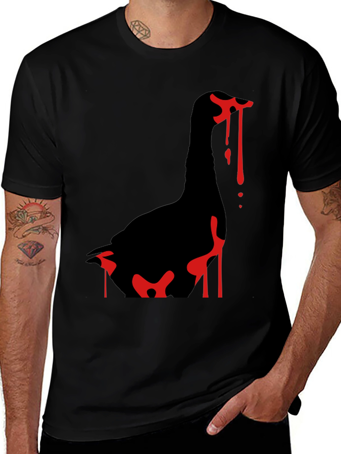Goose Attack Black T-Shirt