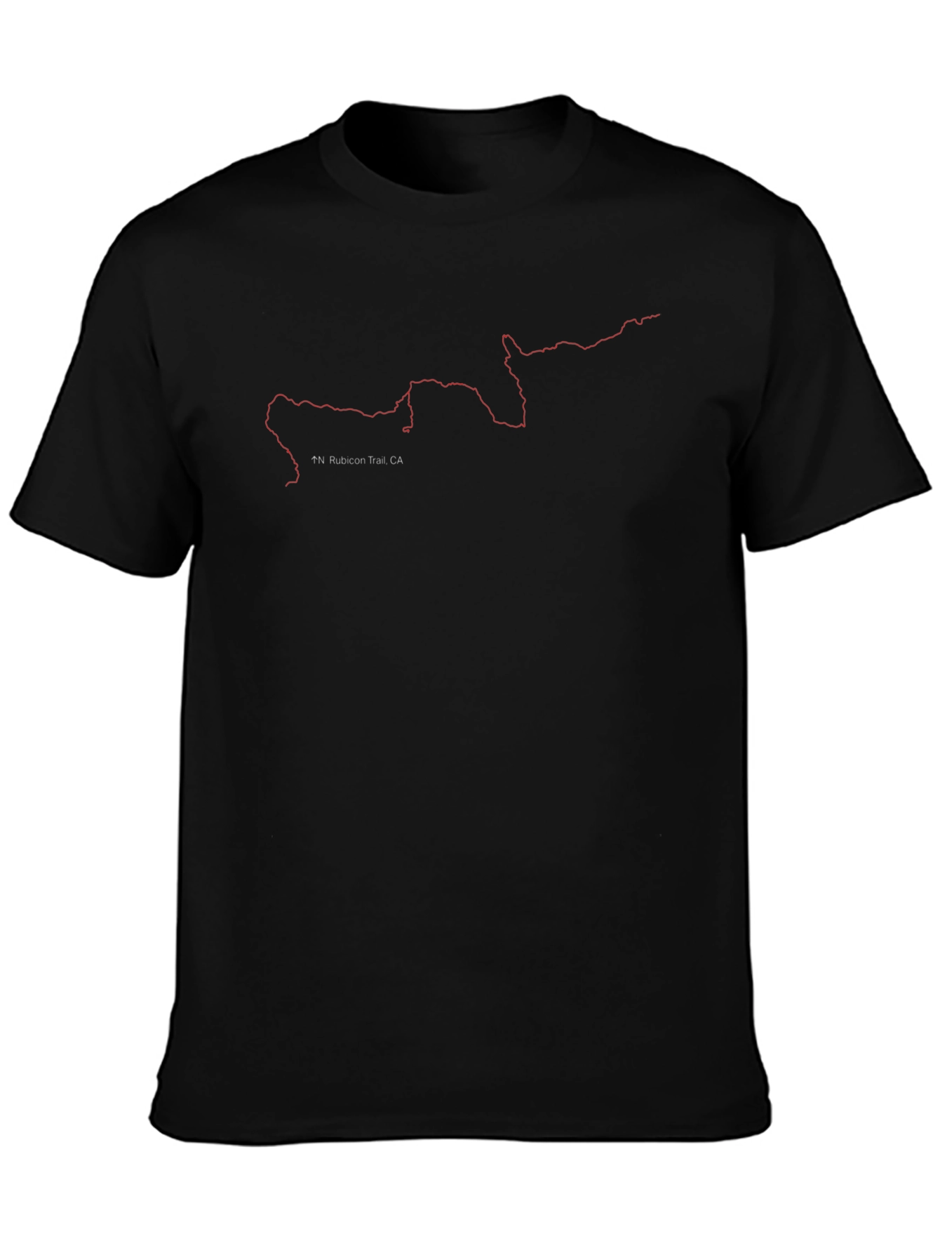 Rubicon Trail Map Black T-Shirt