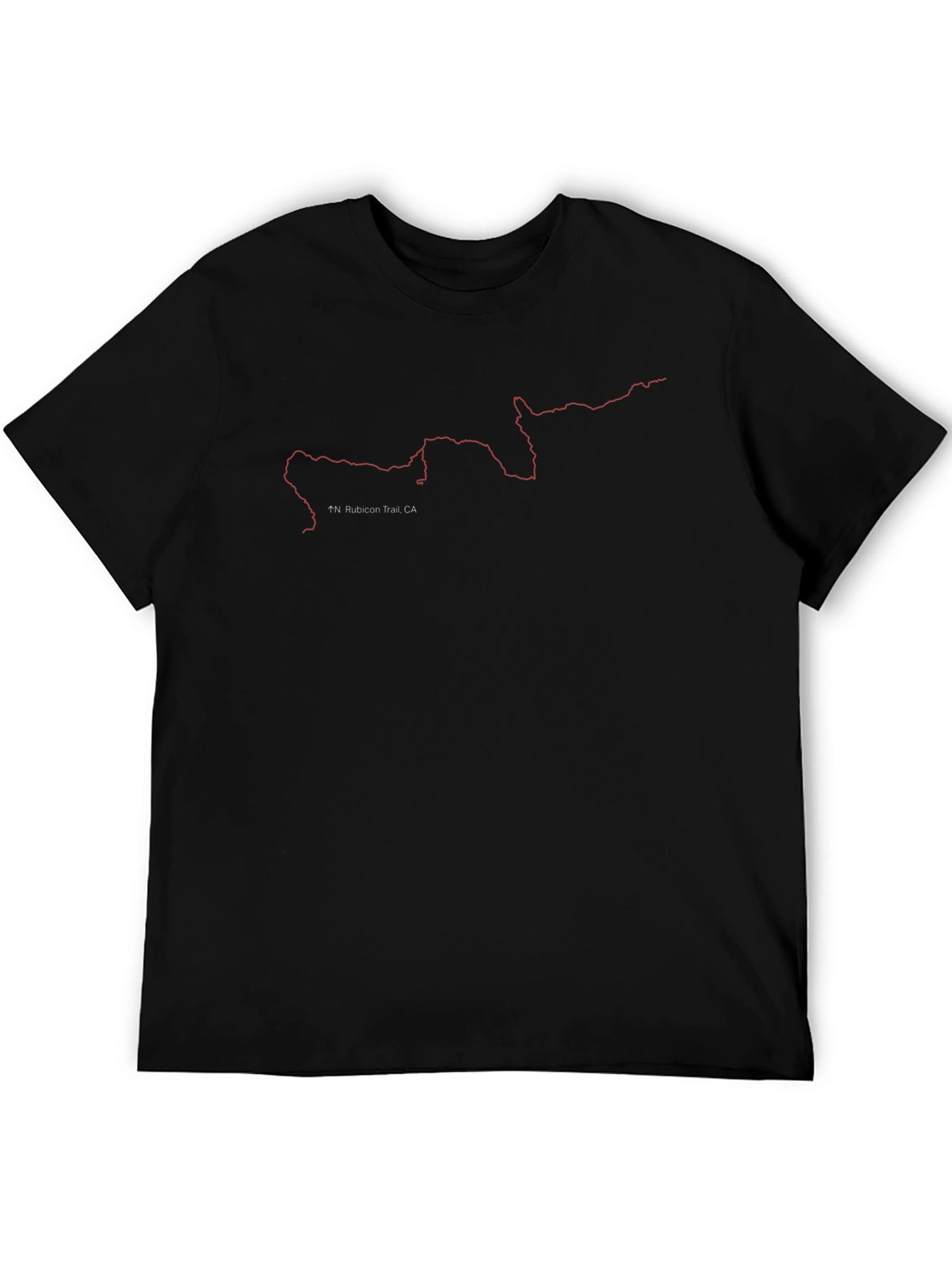Rubicon Trail Map Black T-Shirt